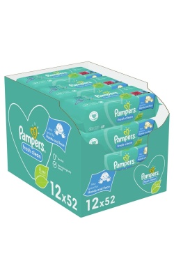 Prima Pampers Baby Yenidoğan Fresh Clean Islak Havlu 52x12 Adet (624 Yaprak)