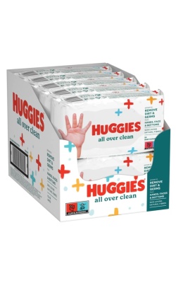 Huggies All Over Clean Bebek ve Çocuk Islak Mendili 10x56 Yaprak