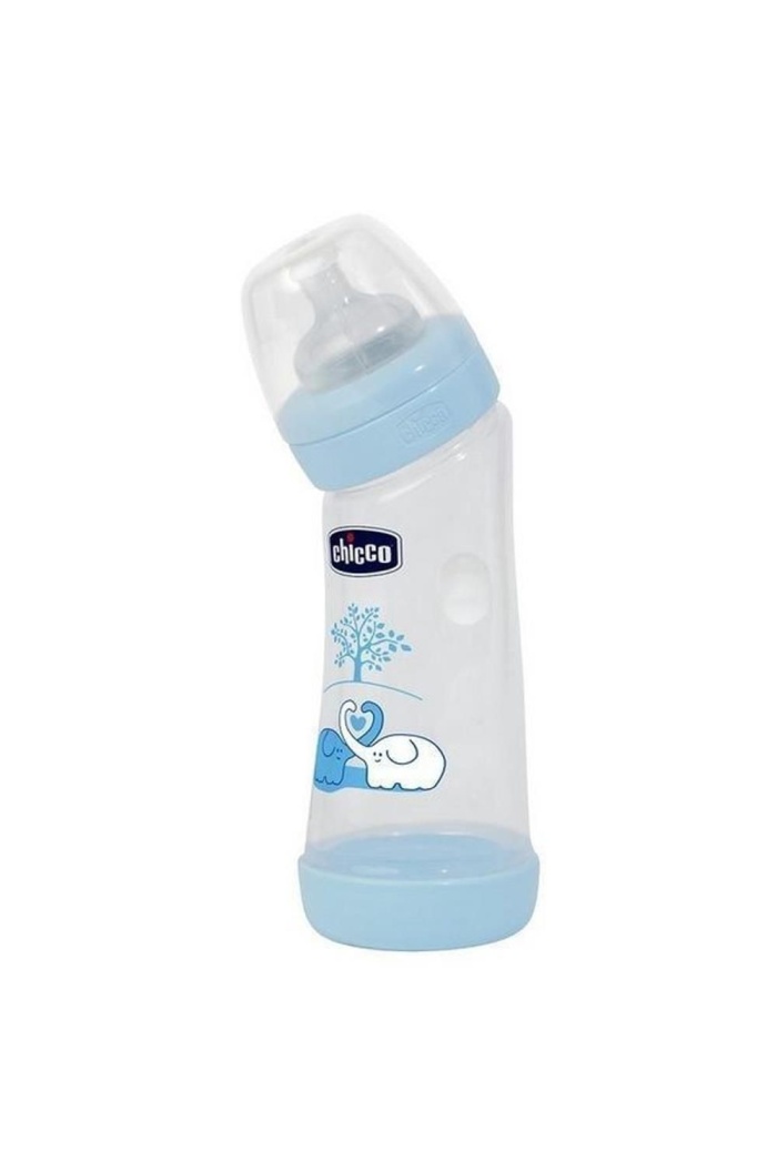 Chicco Eğimli Biberon 250 ml - Mavi