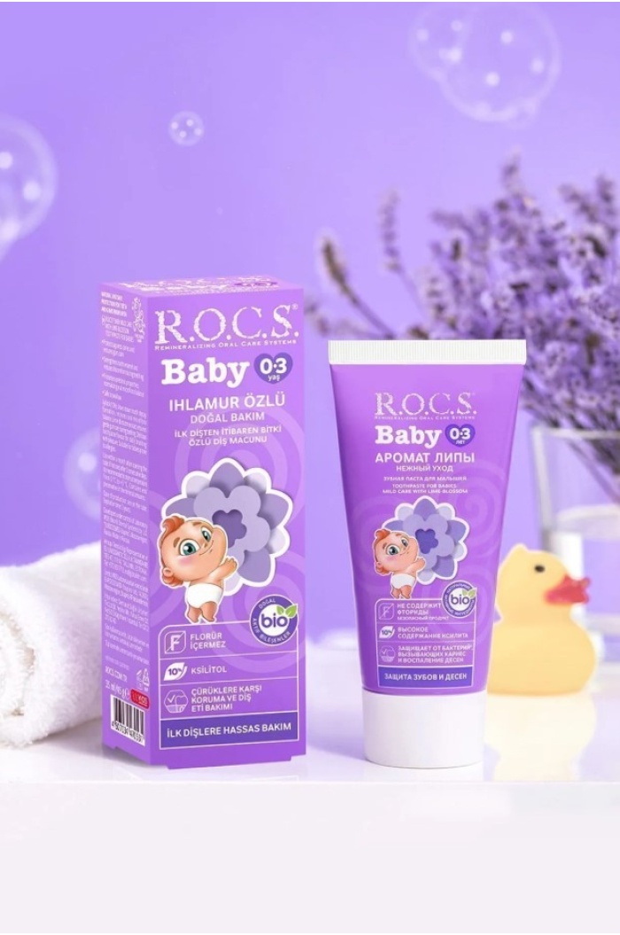 Rocs Baby Ihlamur Özlü 0-3 Yaş Florürsüz Diş Macunu 45 ml