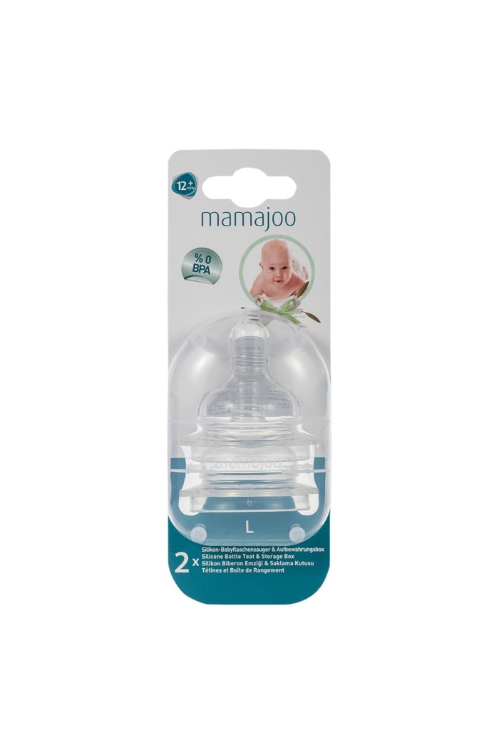 Mamajoo %0 BPA Silikon Biberon Emziği İkili L No.3 12 ay+