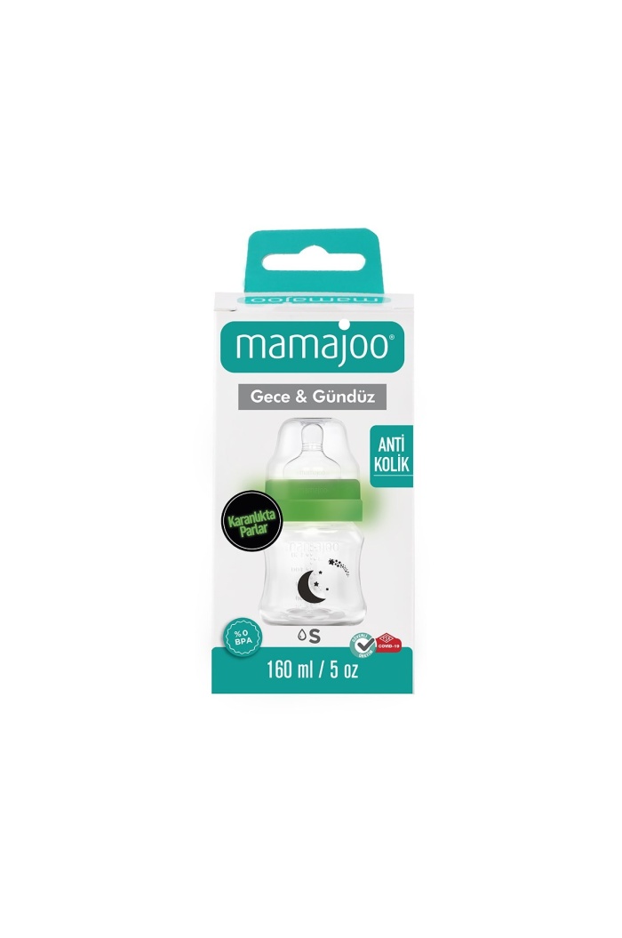 Mamajoo Gece & Gündüz Biberonu 160 ml & Anti-Kolik Biberon Emziği No:1 / S