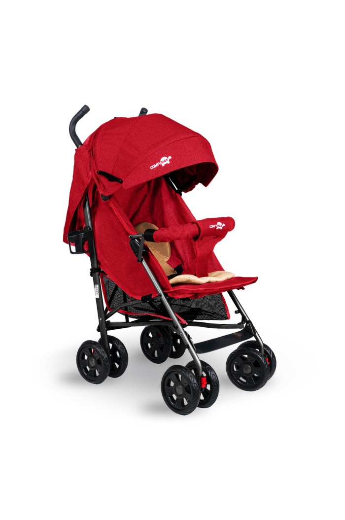 Comfymax Tam Yatar Baston Bebek Arabası – Dark Red