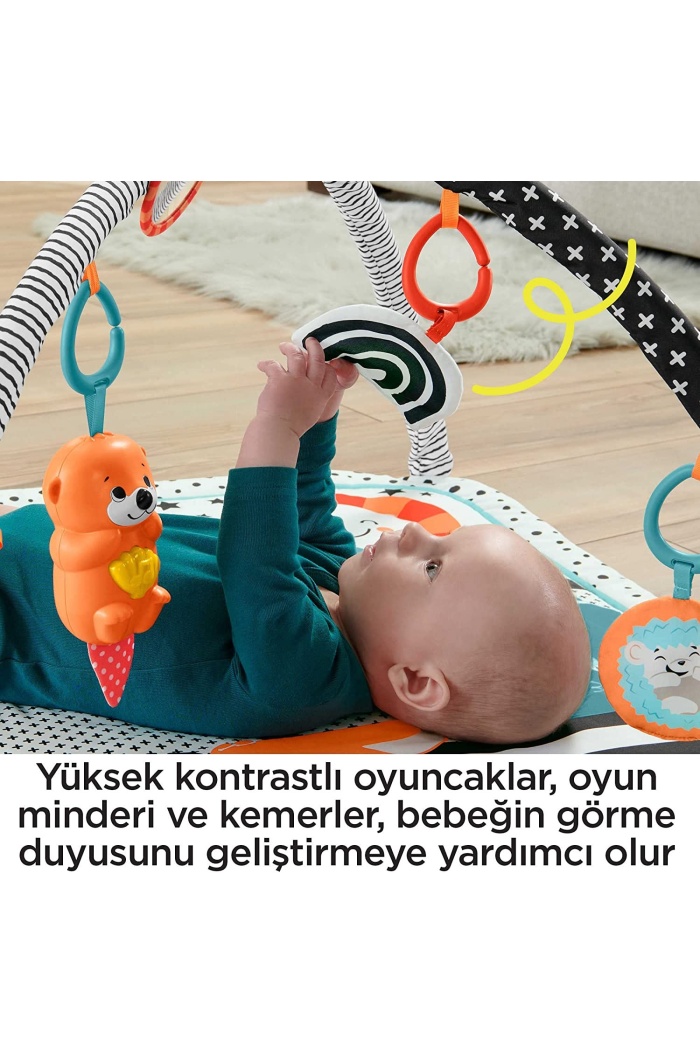 Fisher Price Neşeli Hayvanlar 3ü 1 Arada Jimnastik Merkezi Oyun Halısı