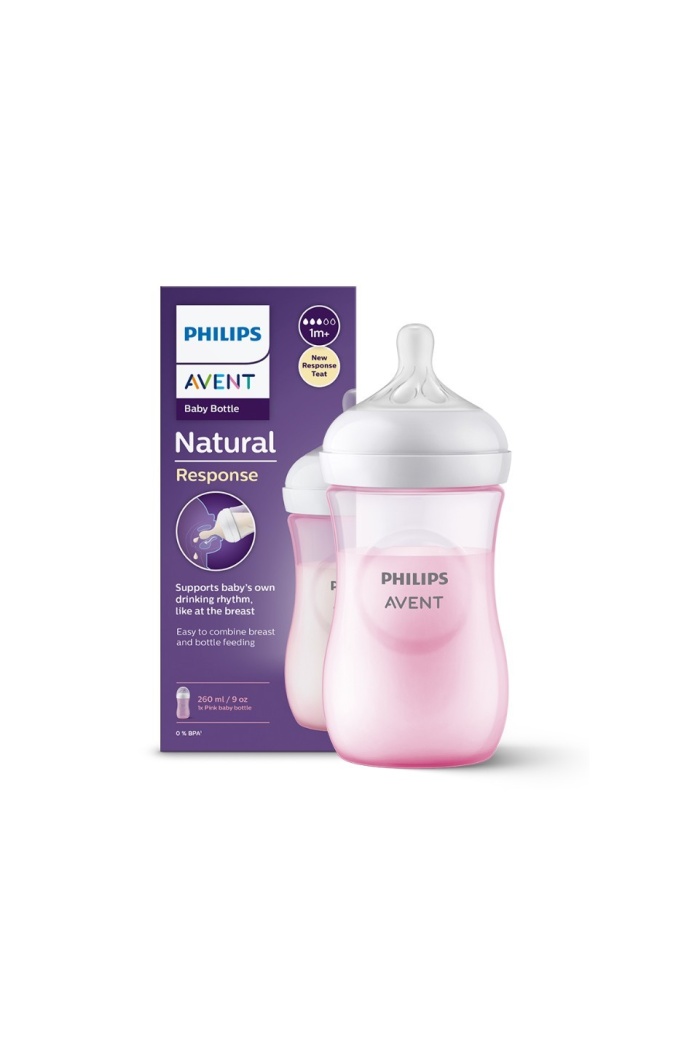 Philips Avent Natural Response PP Pembe Biberon 1+ Ay 260 ml SCY903/11