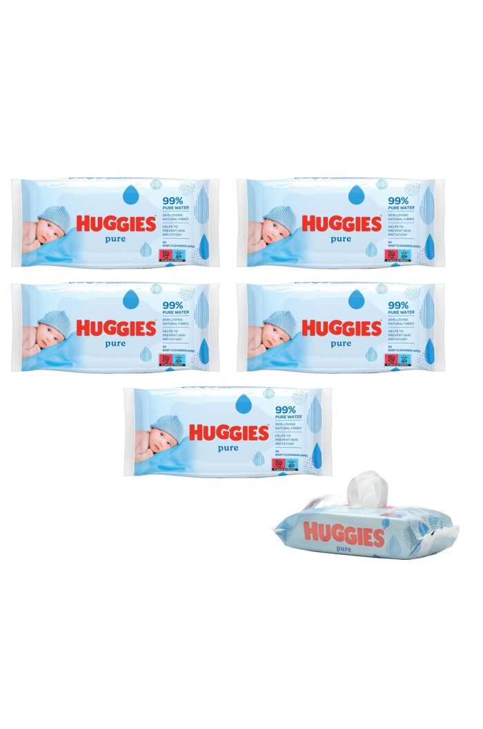 Huggies Pure Yenidoğan Hassas Islak Havlu 72 Yaprak 5li Paket (432 Yaprak)