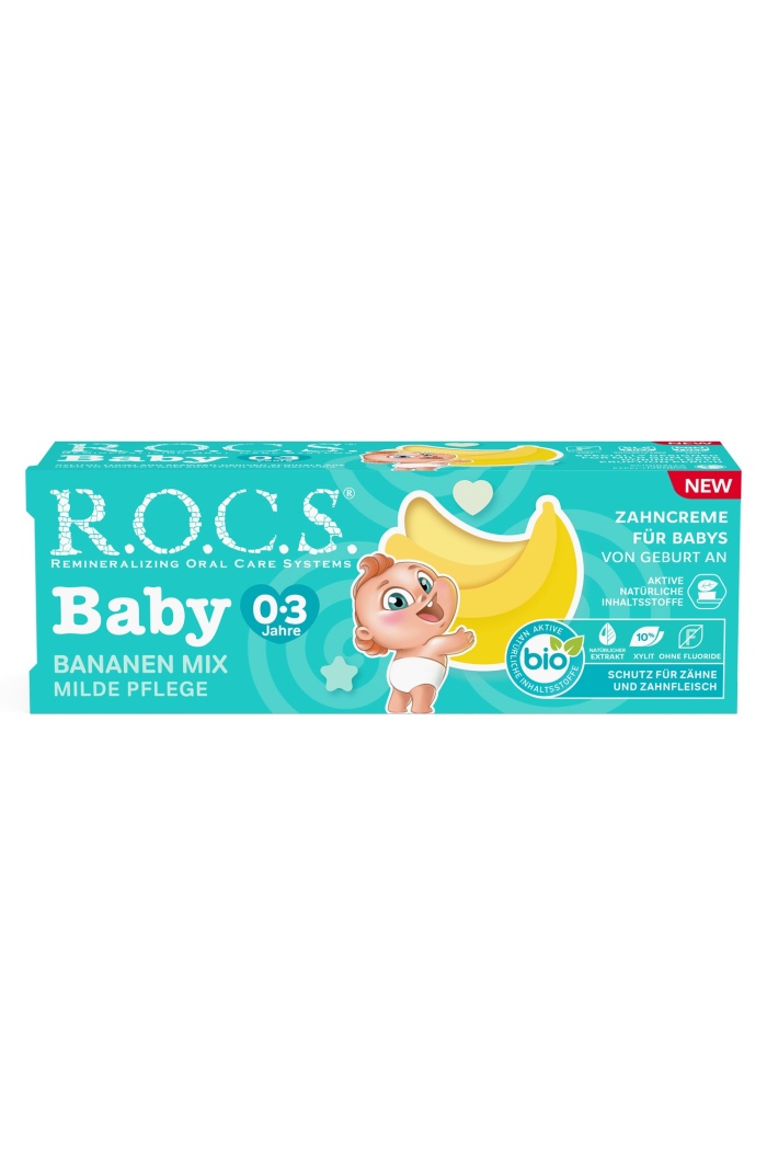 Rocs Baby Süt Dişler için  Muz Püresi 0-3 Yaş Diş Macunu 45 ml