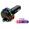 Concord SFT-1 Bluetooth Görüşme ve Müzik RGB Fm Transmitter 25W QC 3.0 PD + 3.1A Çift USB Şarj