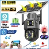 MPIA MIKA-4G 3+3MP 4K 4G Sim Kartlı Güneş Panel Dual Lens Solar 12000mAH Alarmlı Mikrofon 360 PTZ Türkçe Uygulama Güvenlik Kamera