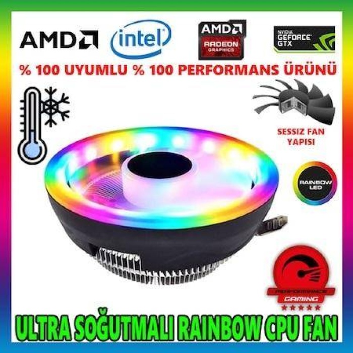 Snowman M105 Rainbow Ledli Universal Cpu Fan Amd /intel