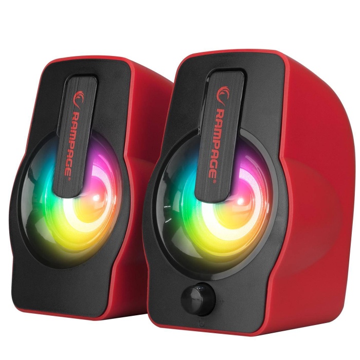 Rampage RMS-G7 FALSETTO 2.0 6 Watt RGB Ledli Kırmızı Multimedia Gaming USB Speaker