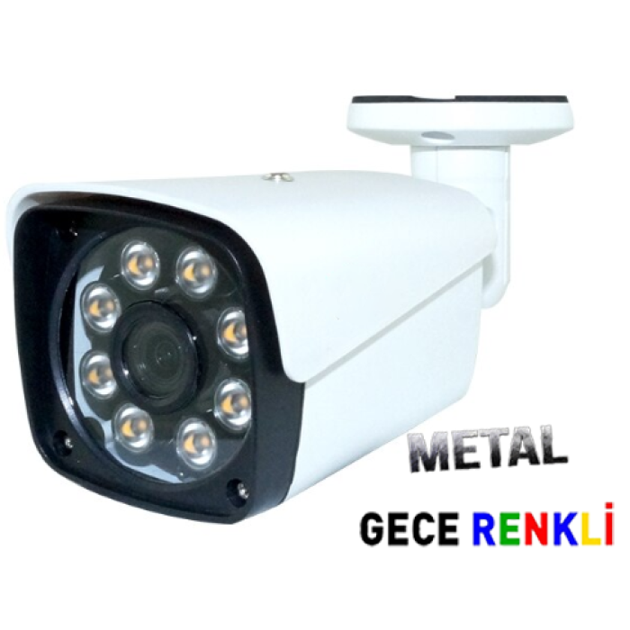 J-TECH 3030 Metal 5MP SONY LENS Gece Renkli 8 Warm Light 1080P AHD Güvenlik Kamera