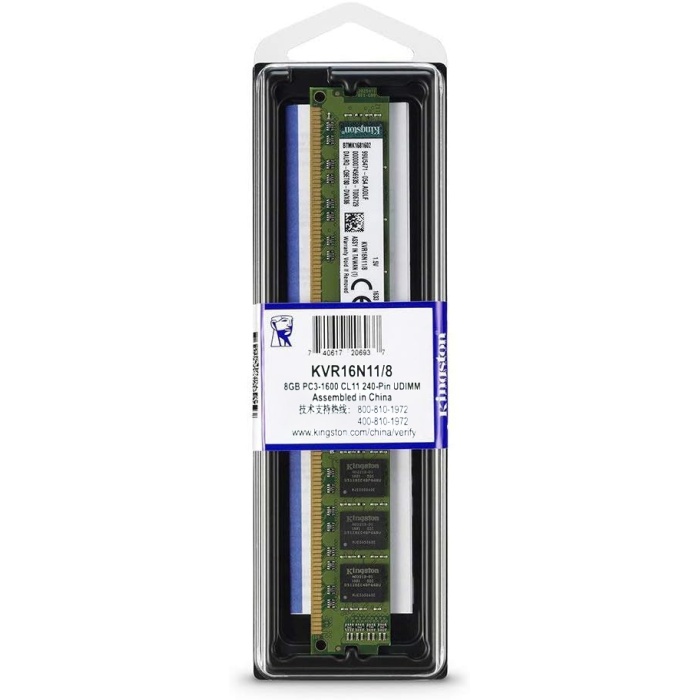 Kingston KVR16N11/8 8GB 1600MHz DDR3 CL11 PC Masaüstü RAM -Kutulu