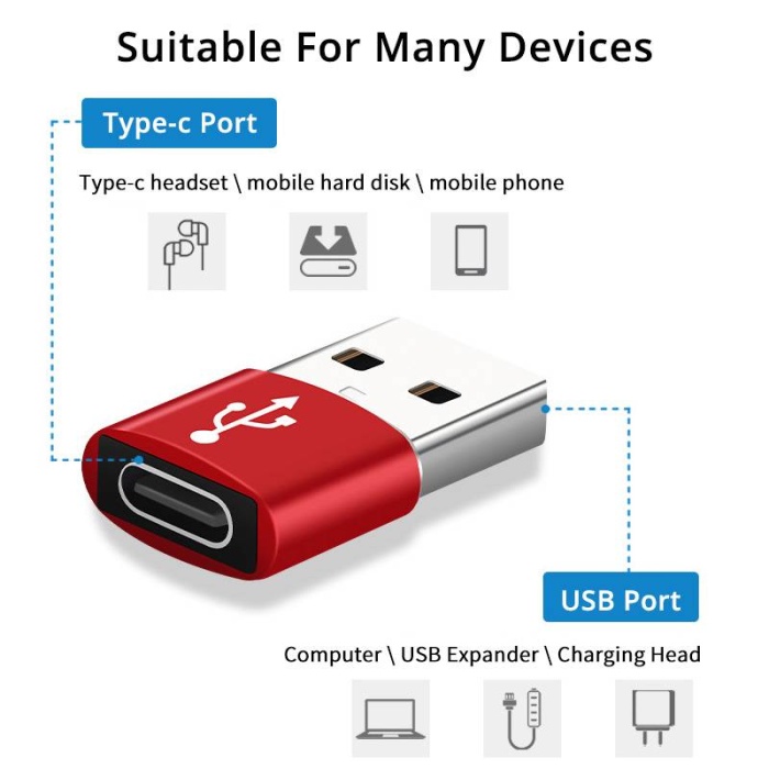 Concord C-595 USB 3.0 TYPE-C TO USB Çevirici Telefon ve Tablet Uyumlu