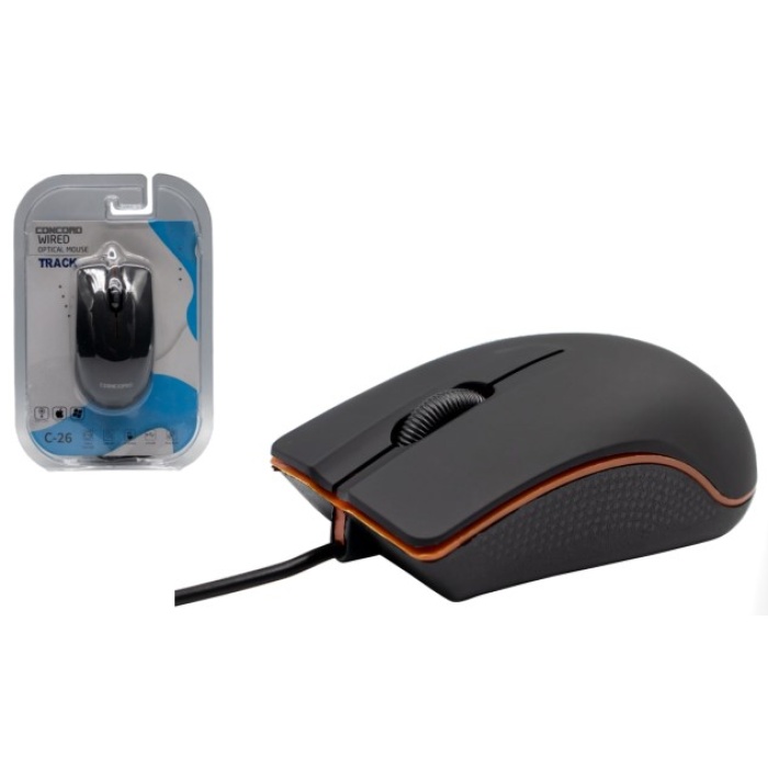 Concord C-26 USB Kablolu Mouse 3 Button 3D Optik Ergonomik Dizayn