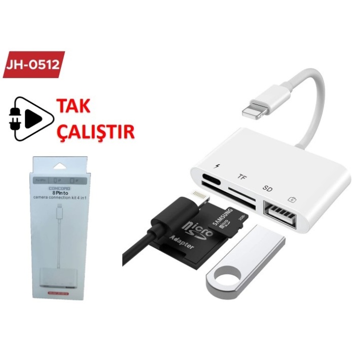 Concord JH0512 Lightning TO USB 2.0 SD TF OTG Dönüştürücü