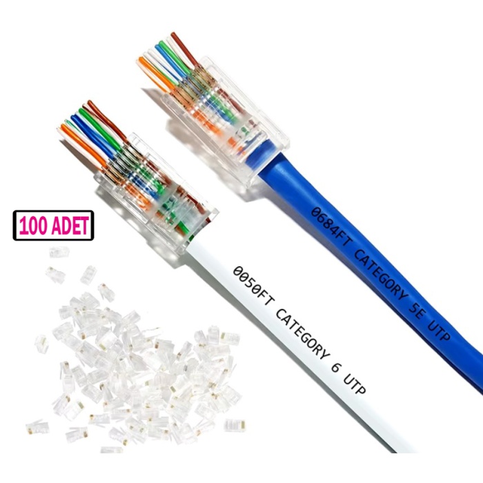 RJ45 RJ-5547 Cat6 Yeni Nesil Delikli Jack Konnektör 10 Adet