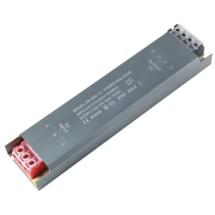 XS-200 12V 16.6A Amper 200W Metal Güvenlik Kamera Şerit Led Adaptör Slim Trafo