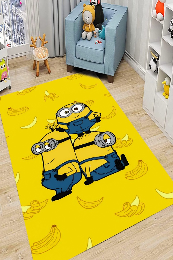 Minions Minyonlar Desenli Oyuncu Genç Odası Halısı