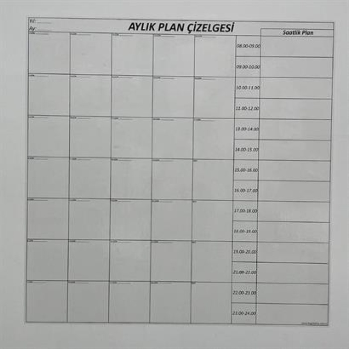 EÇB Aylık Planlayıcı Manyetik Duvar Stickerı Takvim Plan Çizelgesi