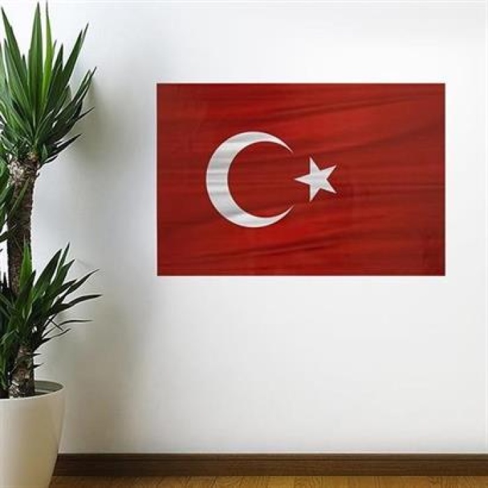 EÇB Dalgalanma Efektli Manyetik Duvar Stickerı Türk Bayrağı 71 x 47cm