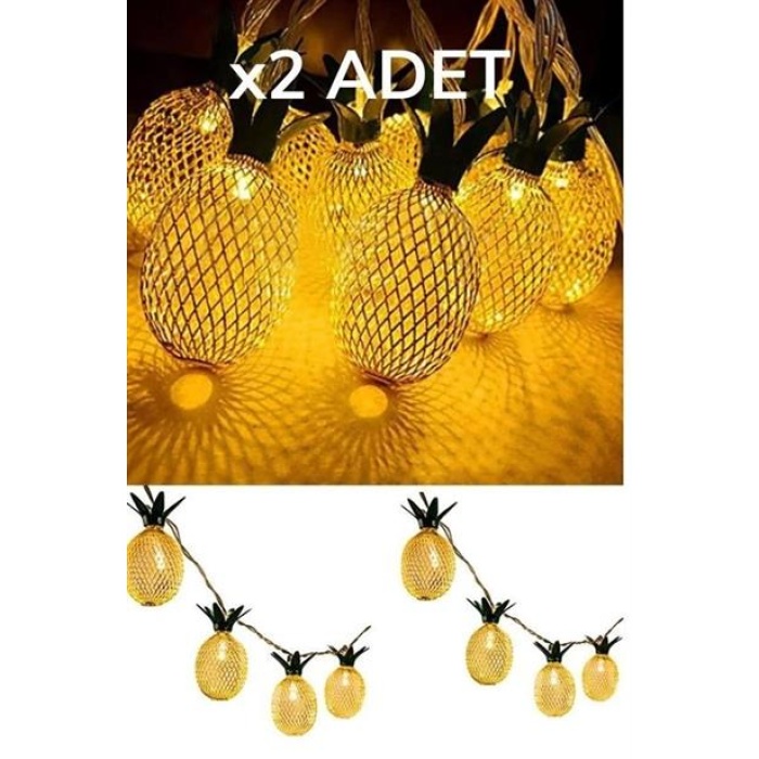 EÇB Dekoratif Pilli Pineapple Ananas Pilli Şerit Led Işık (1 Metre)