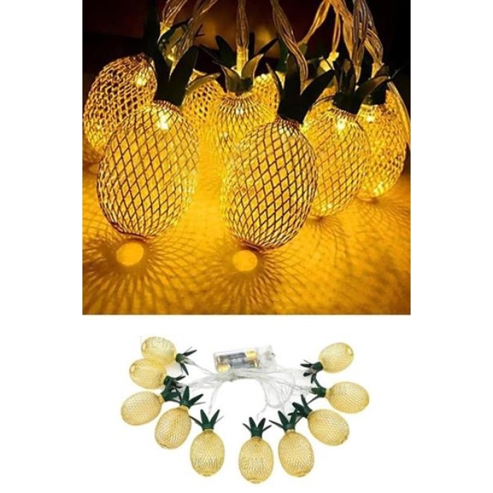 EÇB Dekoratif Pilli Pineapple Ananas Pilli Şerit Led Işık (1 Metre)