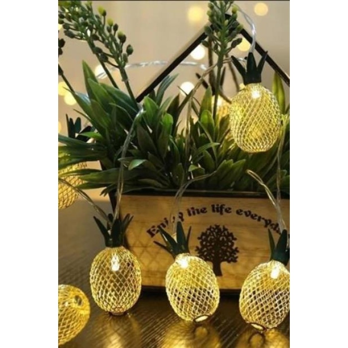 EÇB Dekoratif Pilli Pineapple Ananas Pilli Şerit Led Işık (1 Metre)