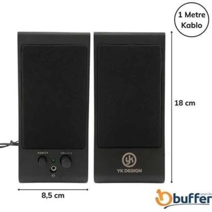 EÇB Kablolu Aux Girişli Her PC Uyumlu  1+1 HiFi Ses Sistemi Stereo Multimedya Dijital Hoparlör