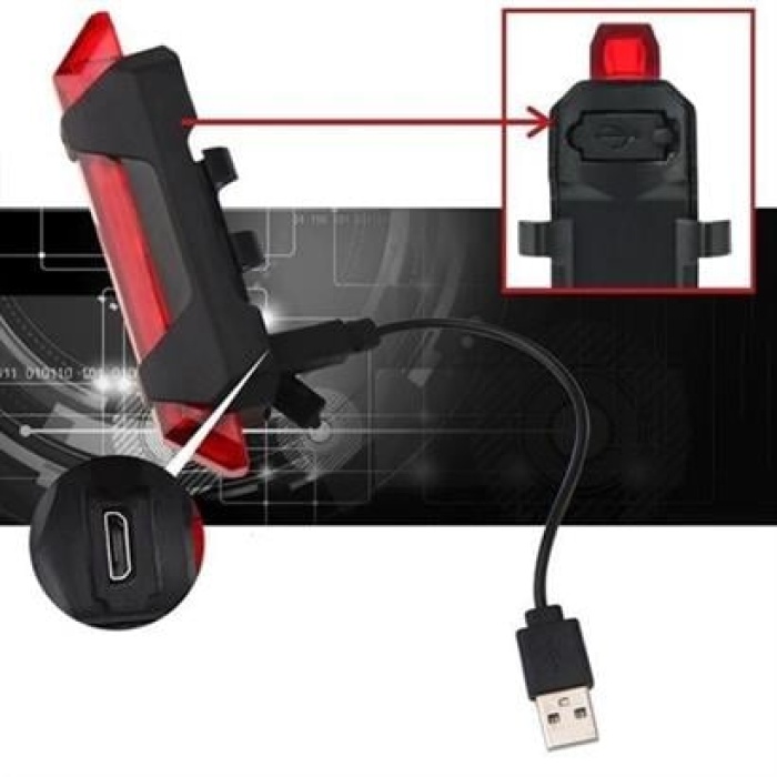 EÇB Usb Şarj Edilebilir Parlak Bisiklet Led Lamba Su Geçirmez Güvenlik Uyarı Arka Lamba Işığı