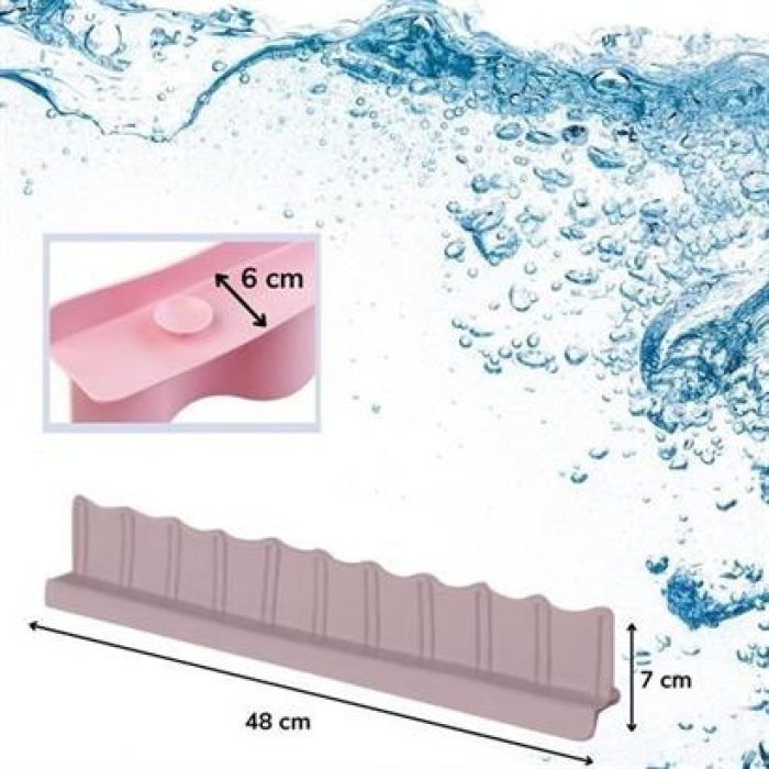 EÇB Vantuzlu Kauçuk Sıvı Su Sızdırmaz  Mutfak Banyo Duş Bariyeri Lavabo Kenar Tutucu Set