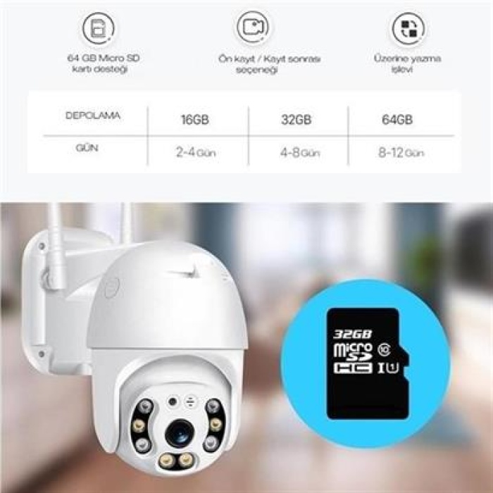 EÇB 20 MP HD Lens İç Dış Mekan Suya Danıklı IP Wifi Network Güvenlik Kamerası Wifi Kamera