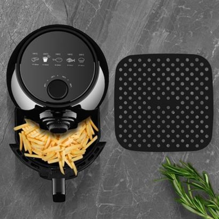 EÇB Renkli Isıya Dayanıklı Yıkanılabilir Silikon Fırın Ve Airfryer Kare Pişirme Matı 21,5 Cm