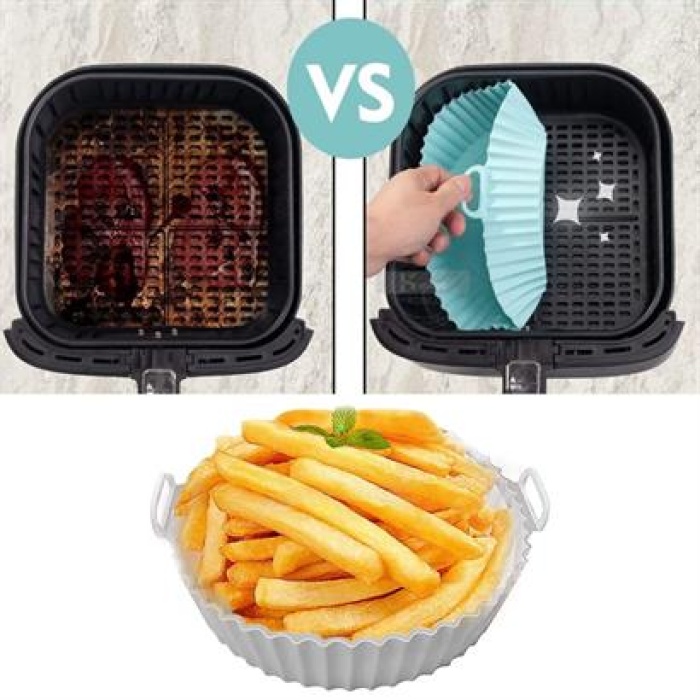 EÇB Renkli Isıya Dayanıklı Yıkanılabilir Silikon Fırın Ve Airfryer Yuvarlak Pişirme Matı 20 Cm