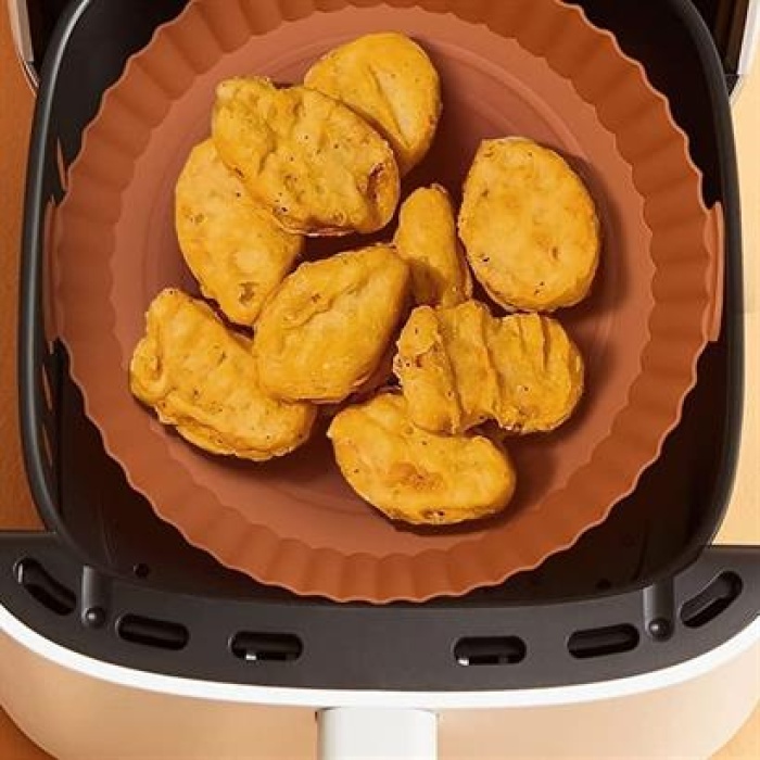 EÇB Renkli Isıya Dayanıklı Yıkanılabilir Silikon Fırın Ve Airfryer Yuvarlak Pişirme Matı 20 Cm