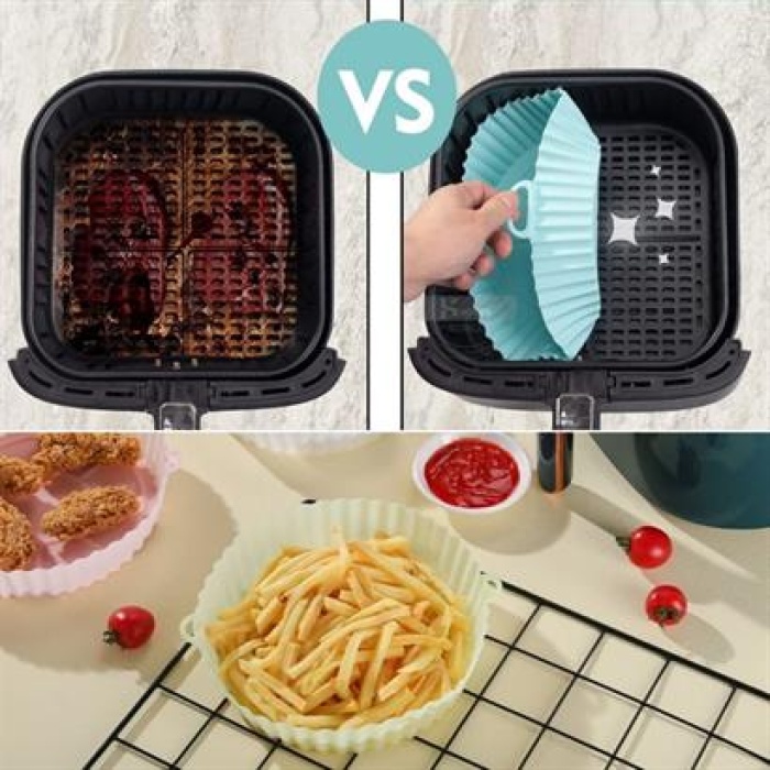 EÇB Renkli Isıya Dayanıklı Yıkanılabilir Silikon Fırın Ve Airfryer Yuvarlak Pişirme Matı 20 Cm