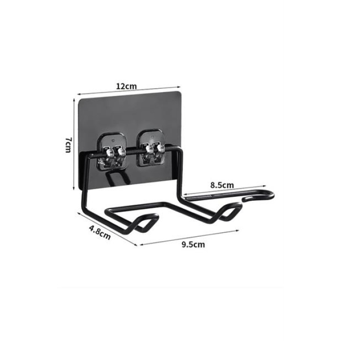 EÇB Fön Makine Askısı Siyah Yapışkanlı Fön Makine Tutucu