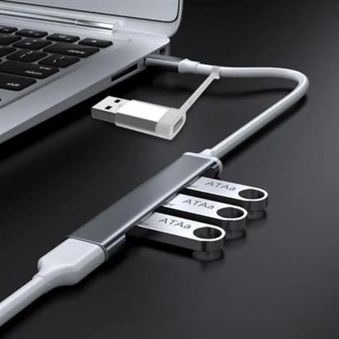 EÇB 4 Portlu Bağlantı İstasyonu Ultra İnce USB Bölücü TYPE-C tipi Çoklu Arayüz Adaptörü Multi Usb Çoklayıcı