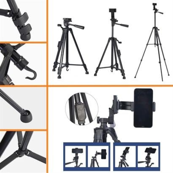 EÇB Telefon ve Fotoğraf Makinası Takılabilen Bluetooth Kumandalı 146 cm Tripod