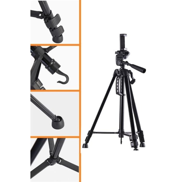 EÇB Telefon ve Fotoğraf Makinası Takılabilen Bluetooth Kumandalı 146 cm Tripod