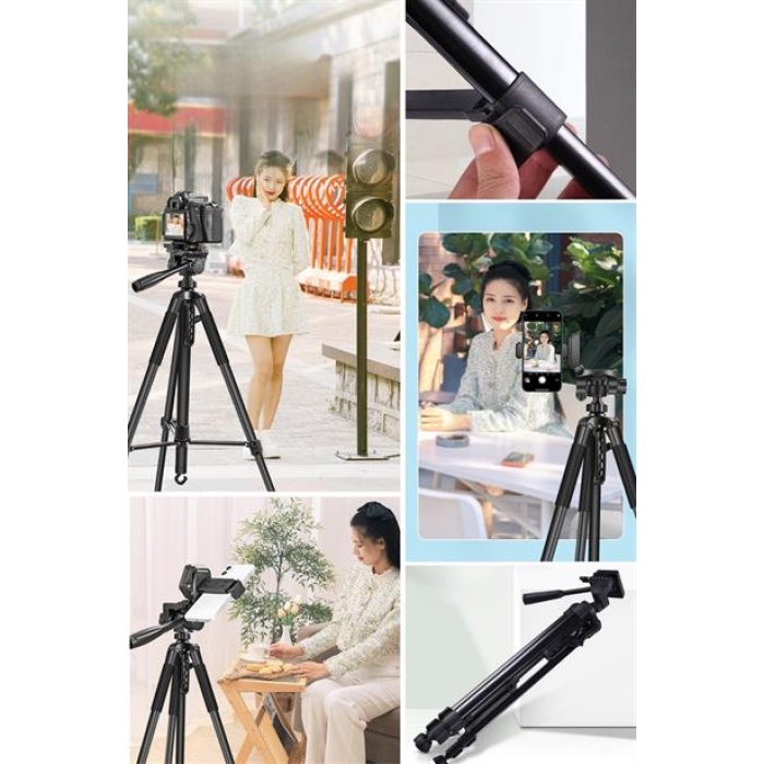 EÇB Telefon ve Fotoğraf Makinası Takılabilen Bluetooth Kumandalı 146 cm Tripod