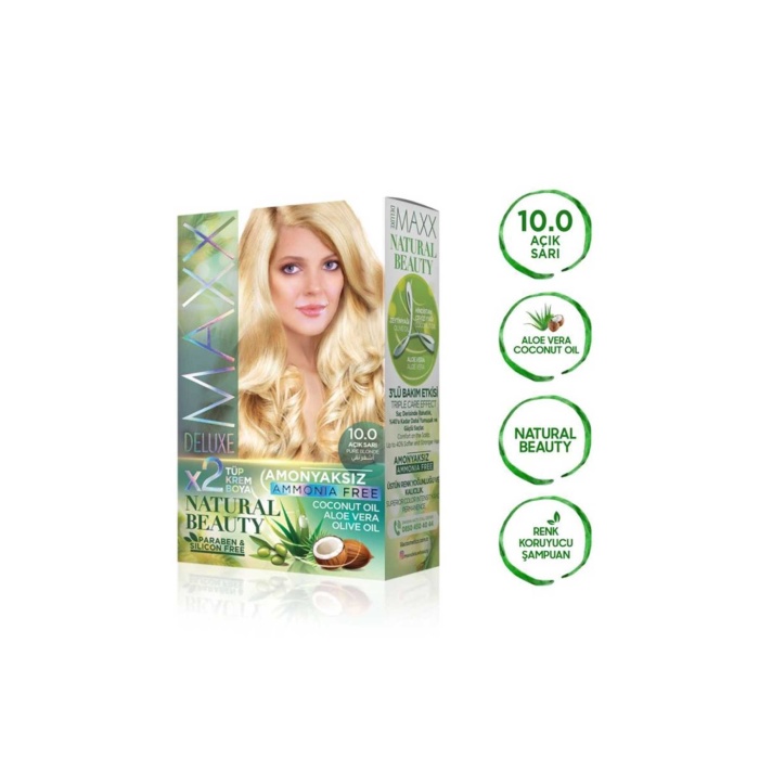 2 Paket Natural Beauty Amonyaksız Saç Boyası 10.0 Açık Sarı