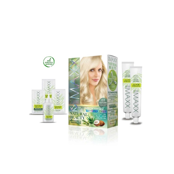 2 Paket Natural Beauty Amonyaksız Saç Boyası 0.1 Platin Sarısı