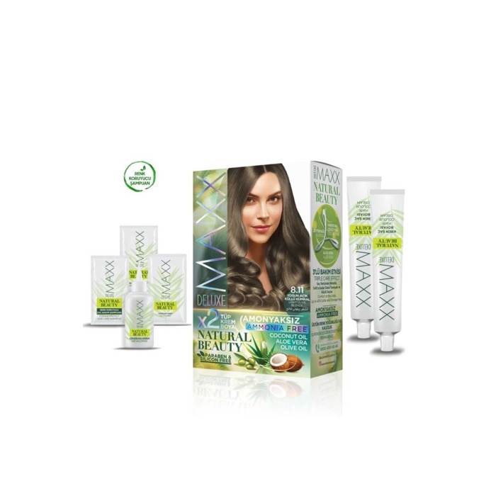 2 Paket Natural Beauty Amonyaksız Saç Boyası 8.11 Yoğun Açık Küllü Kumral