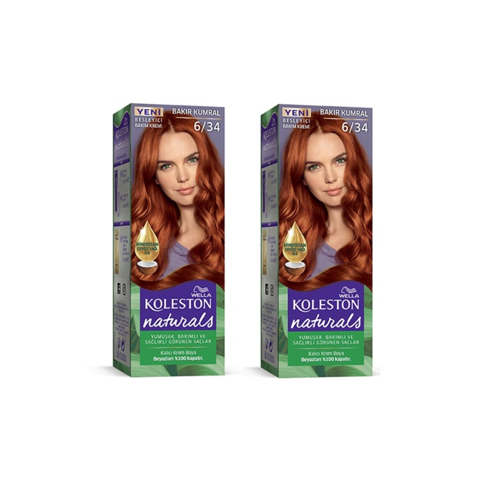 Naturals Saç Boyası Bakır Kumral 6/34 2x Paket