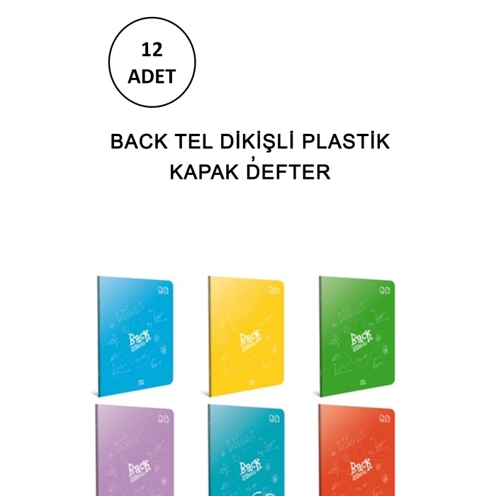 BACK Tel Dikişli Plastik Kapak Defter A5 60 Yaprak Çizgili