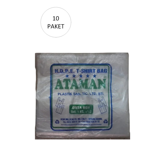 Kalın Şeffaf Atlet Poşet Orta Boy 27x47 Cm 1 Kg (10 Paket-Takriben 1,450 Adet)