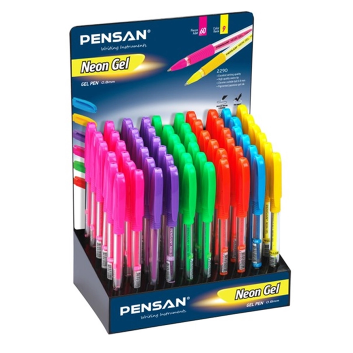 Pensan Neon Jel Pvc Renkli 60 Lı Stand