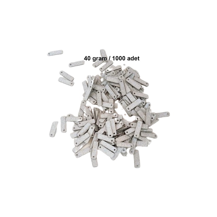 Mat Beyaz 15 x 5 mm Dantel Oya Yazma Halhal Abiye Lazer Kesim Pul 1000 adet / 40 gram