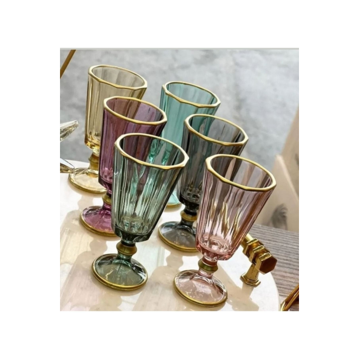 Star Glas Queen Kahve Yanı Kısa Bardak Renkli Royaleks-RYLHD0026